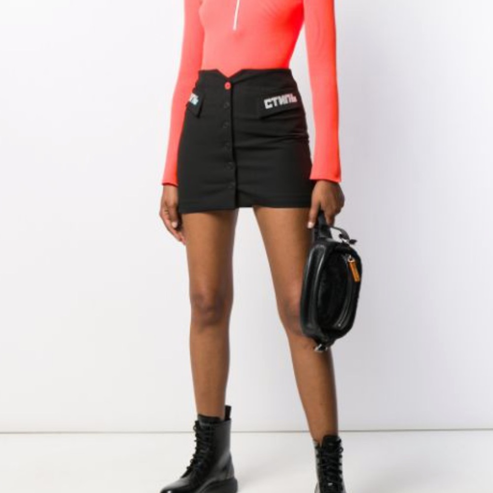 Heron Preston Buttoned Fitted Mini Skirt